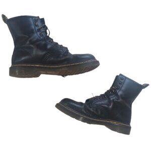 Black Lace up Faux Leather Ankle Boots Fit Size 9